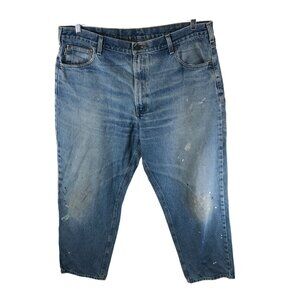 Carhartt Mens B17 DST Denim Tapered Leg Jeans Relaxed Fit 42x30 Actual 41x29.5